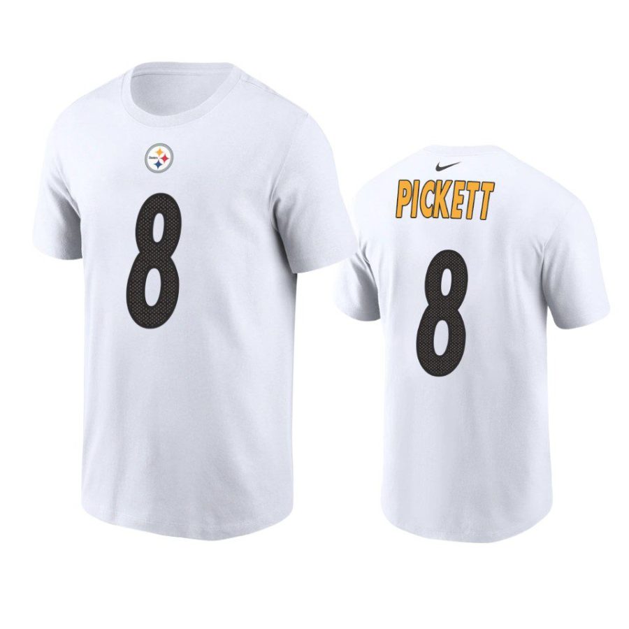 steelers kenny pickett white 2022 nfl draft name number t shirt