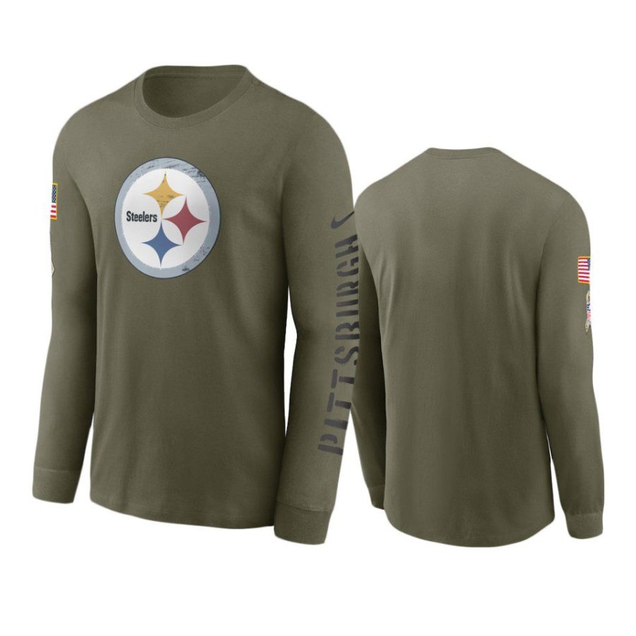 steelers olive 2022 salute to service long sleeve t shirt