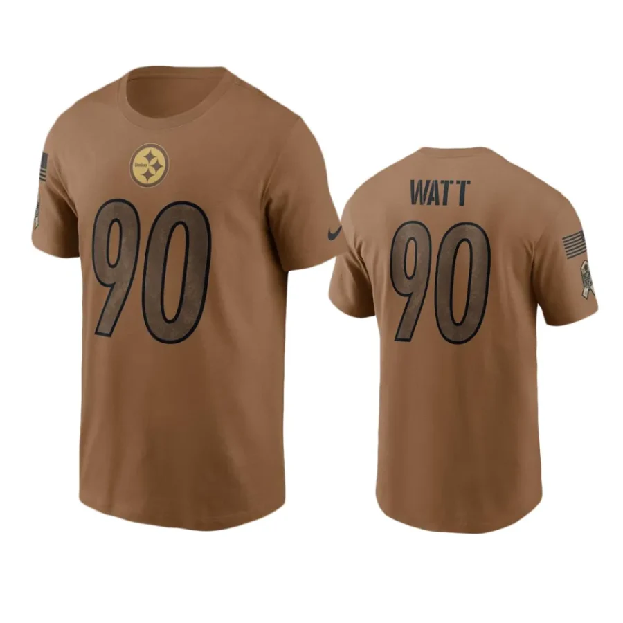 steelers t.j. watt brown 2023 salute to service t shirt