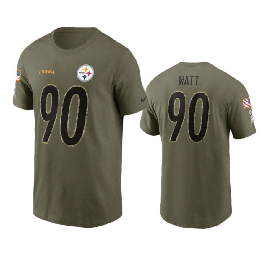 steelers t.j. watt olive 2022 salute to service t shirt