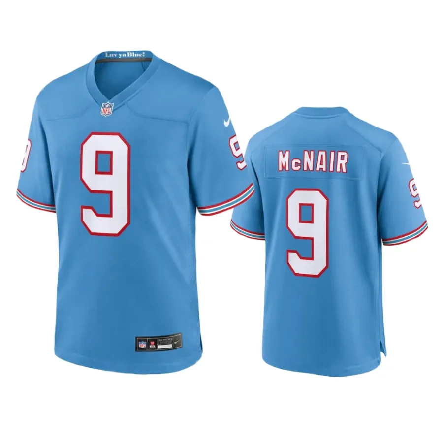 steve mcnair titans light blue oilers throwback game jersey