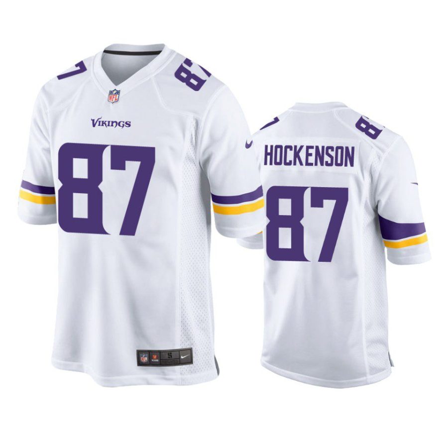 t.j. hockenson vikings white game jersey