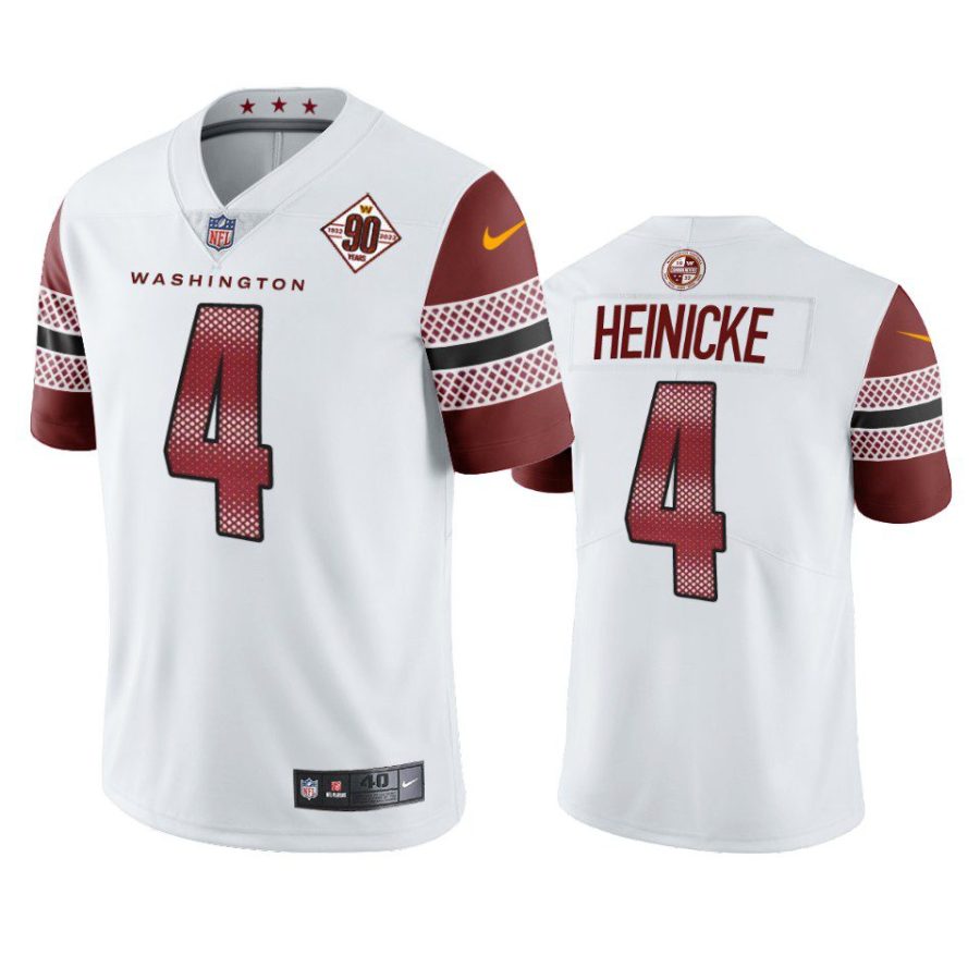 taylor heinicke commanders white 90th anniversary limited jersey