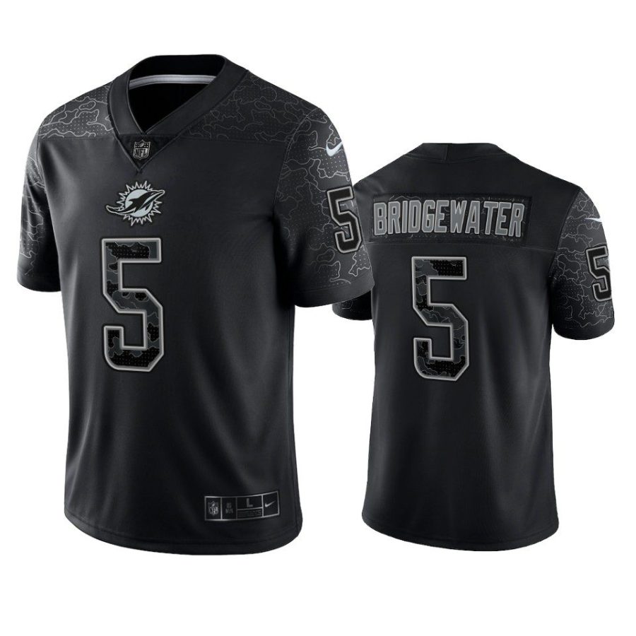 teddy bridgewater dolphins black reflective limited jersey