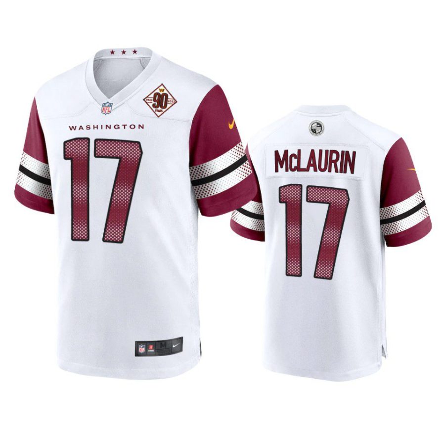 terry mclaurin commanders white 90th anniversary game jersey