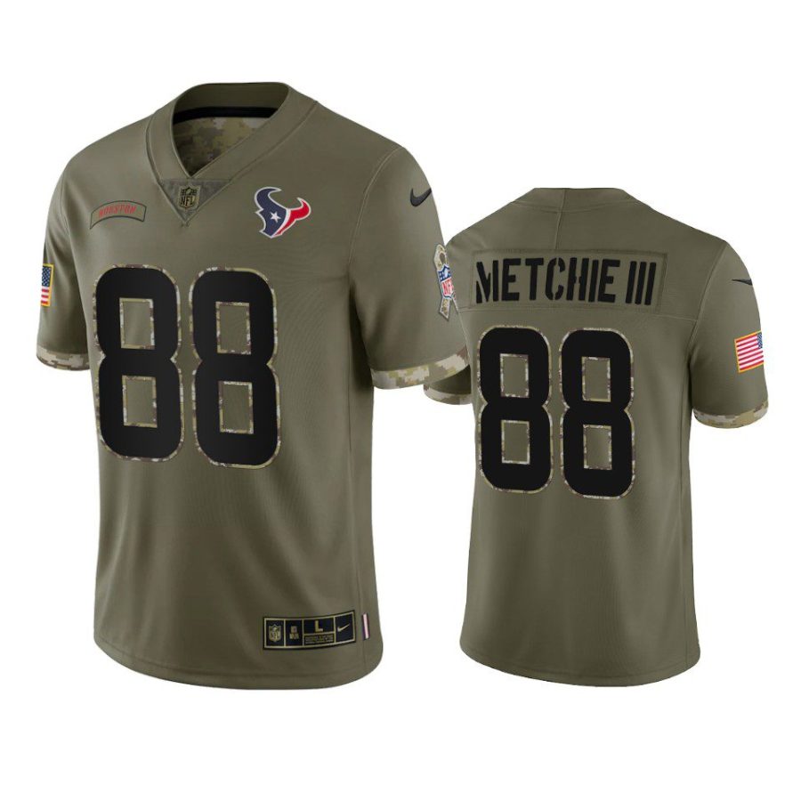 texans john metchie iii olive limited 2022 salute to service jersey