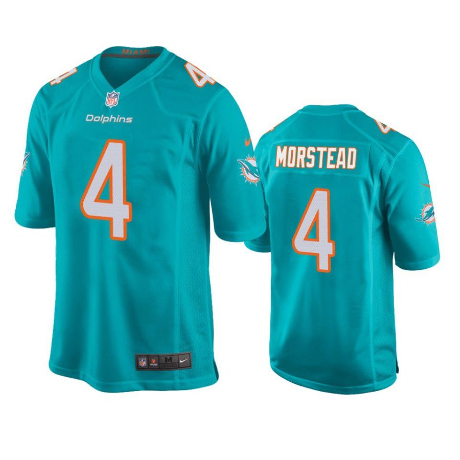 thomas morstead dolphins aqua game jersey