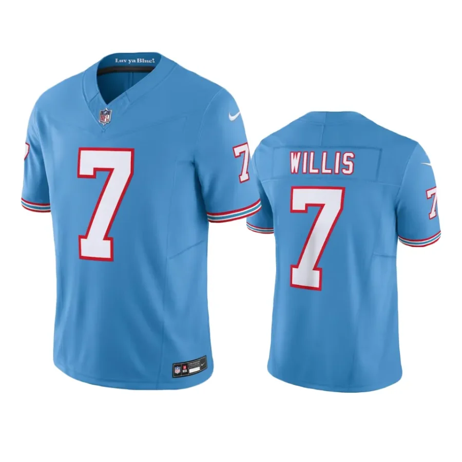 titans malik willis light blue oilers throwback limited jersey