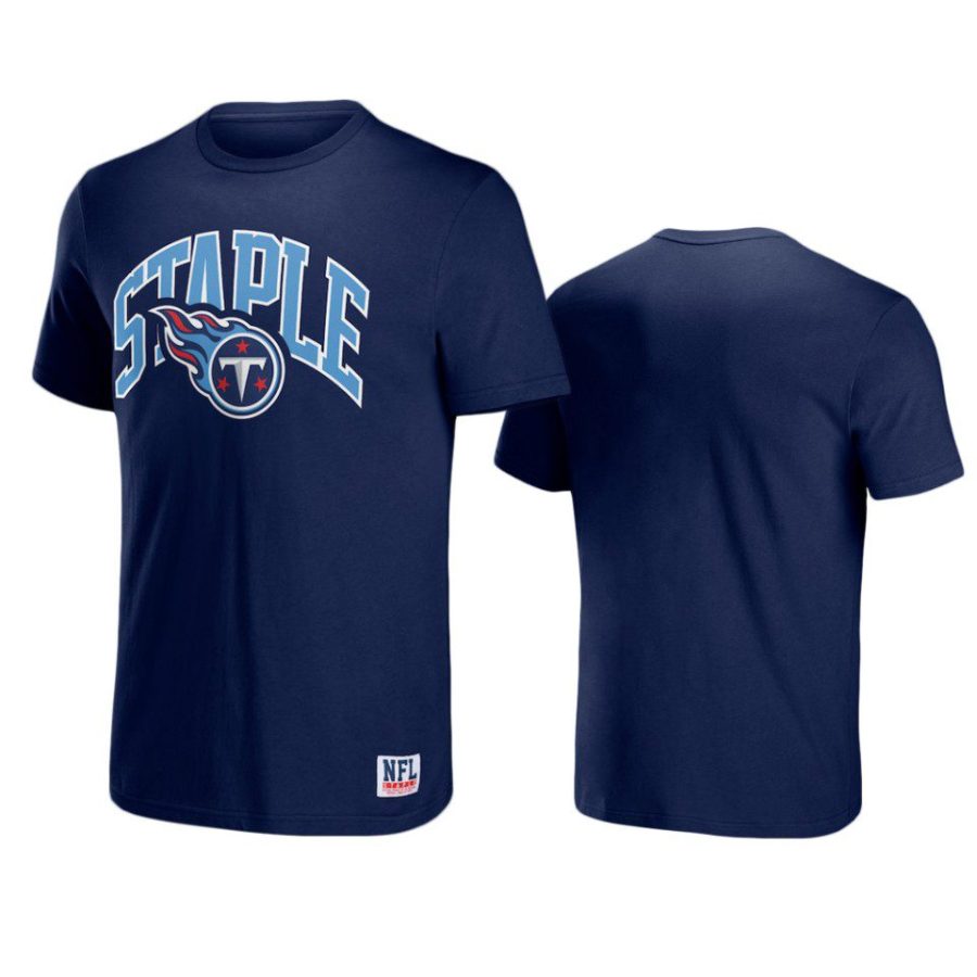 titans navy staple logo lockup t shirt