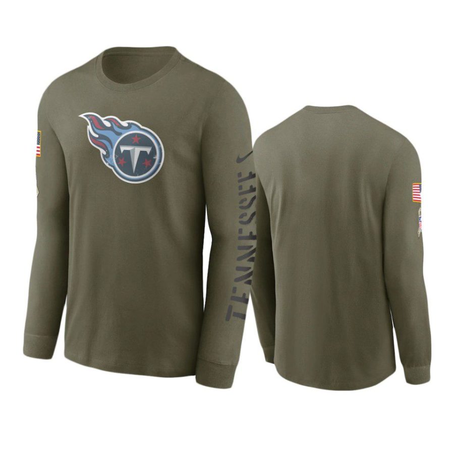 titans olive 2022 salute to service long sleeve t shirt