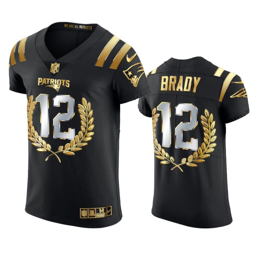 tom brady patriots black golden edition retired player jersey