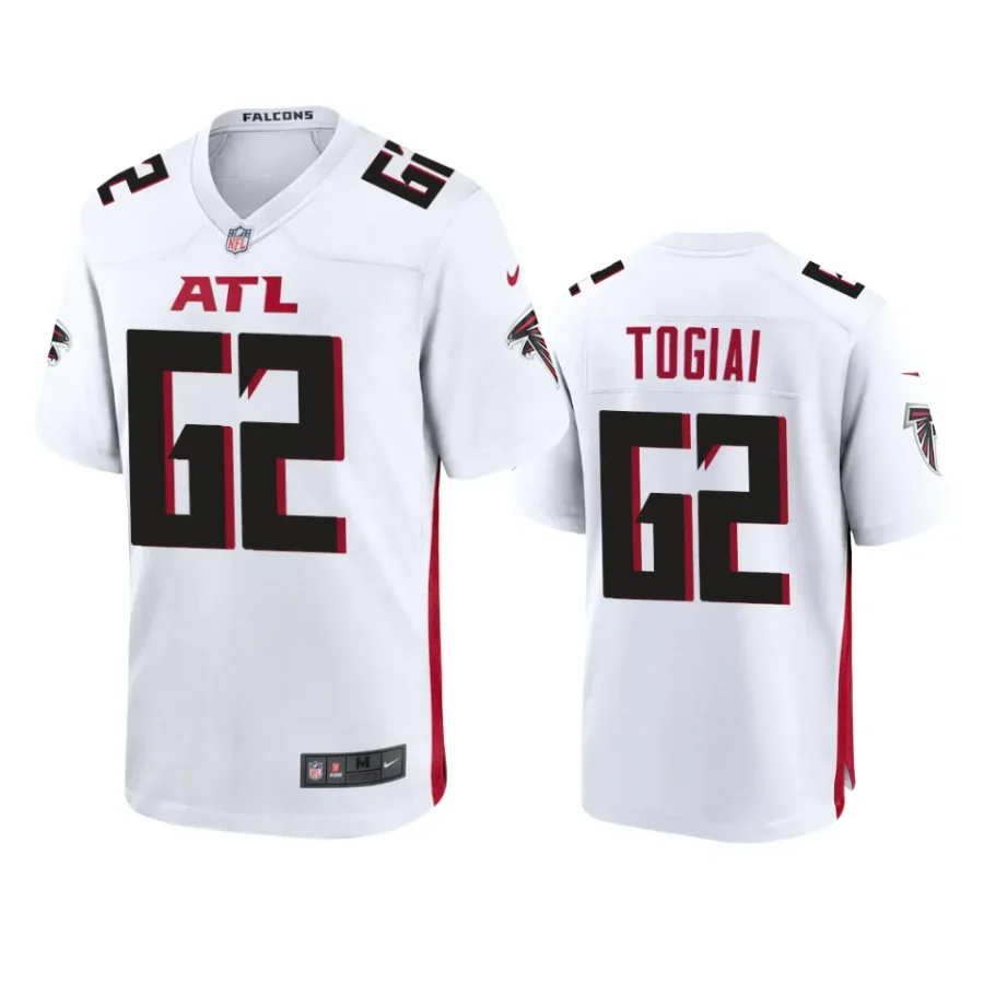 tommy togiai falcons game white jersey