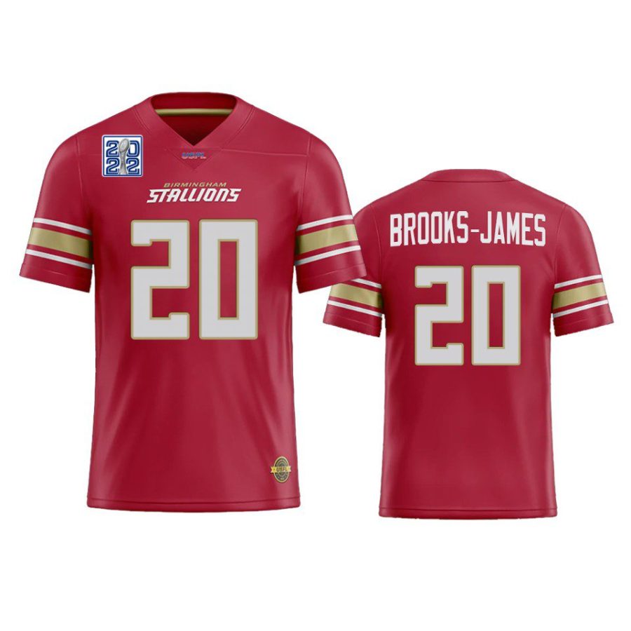 tony brooks james stallions red 2022 usfl champions replica jersey