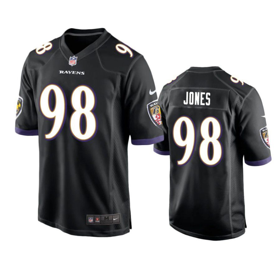 travis jones ravens black game jersey