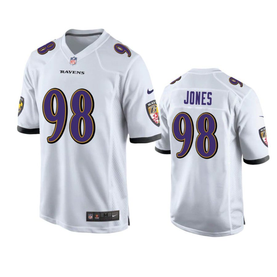 travis jones ravens white game jersey