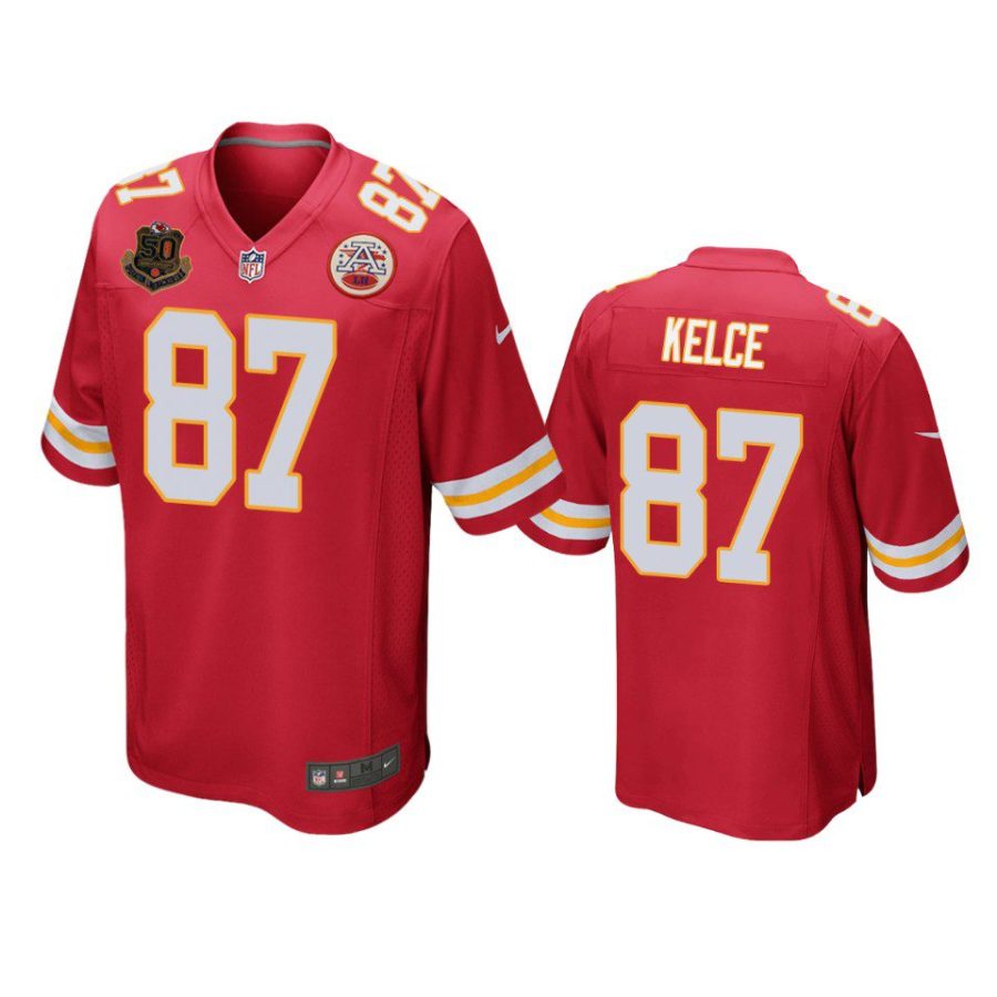 travis kelce chiefs 50th anniversary of operation linebacker red jersey