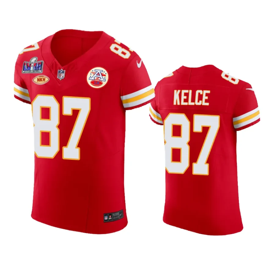 travis kelce chiefs jersey 2024 red vapor fuse super bowl lviii