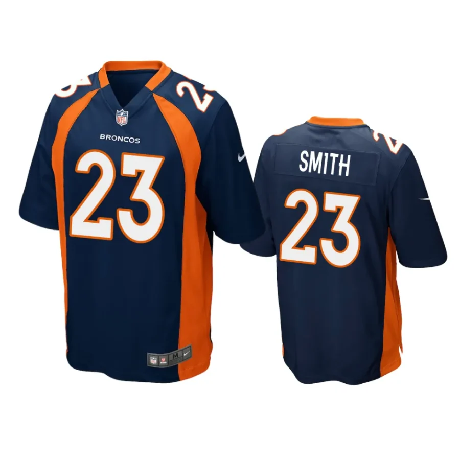 tremon smith broncos game navy jersey