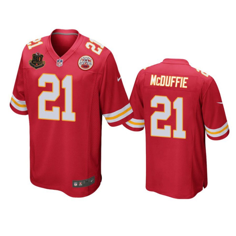 trent mcduffie chiefs red 50th anniversary of operation linebacker jersey