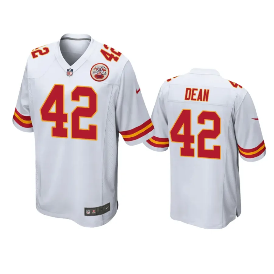 trey dean chiefs white game jersey