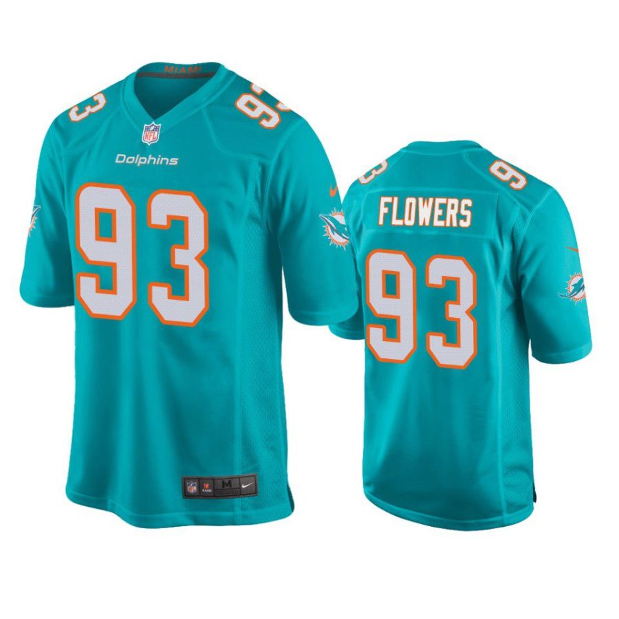 trey flowers dolphins game aqua jersey