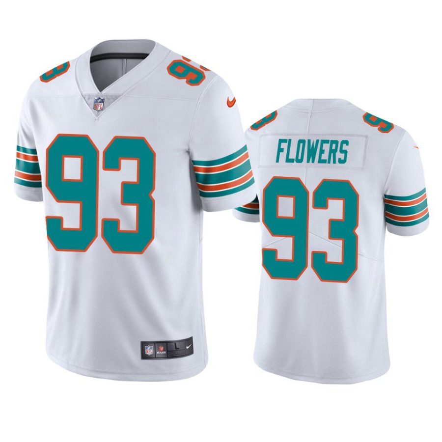 trey flowers dolphins jersey white alternate vapor limited