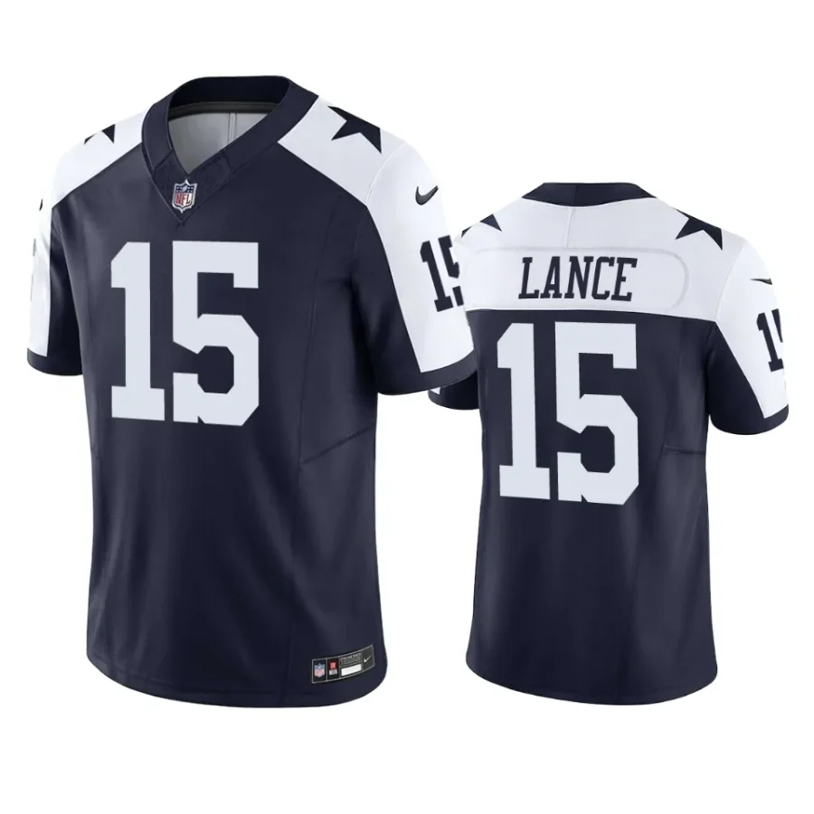 trey lance cowboys vapor f.u.s.e. limited navy jersey