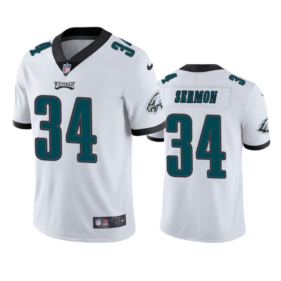 trey sermon eagles white vapor limited jersey