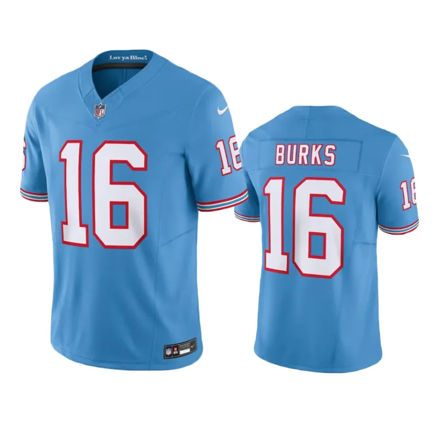 treylon burks titans light blue oilers throwback limited jersey