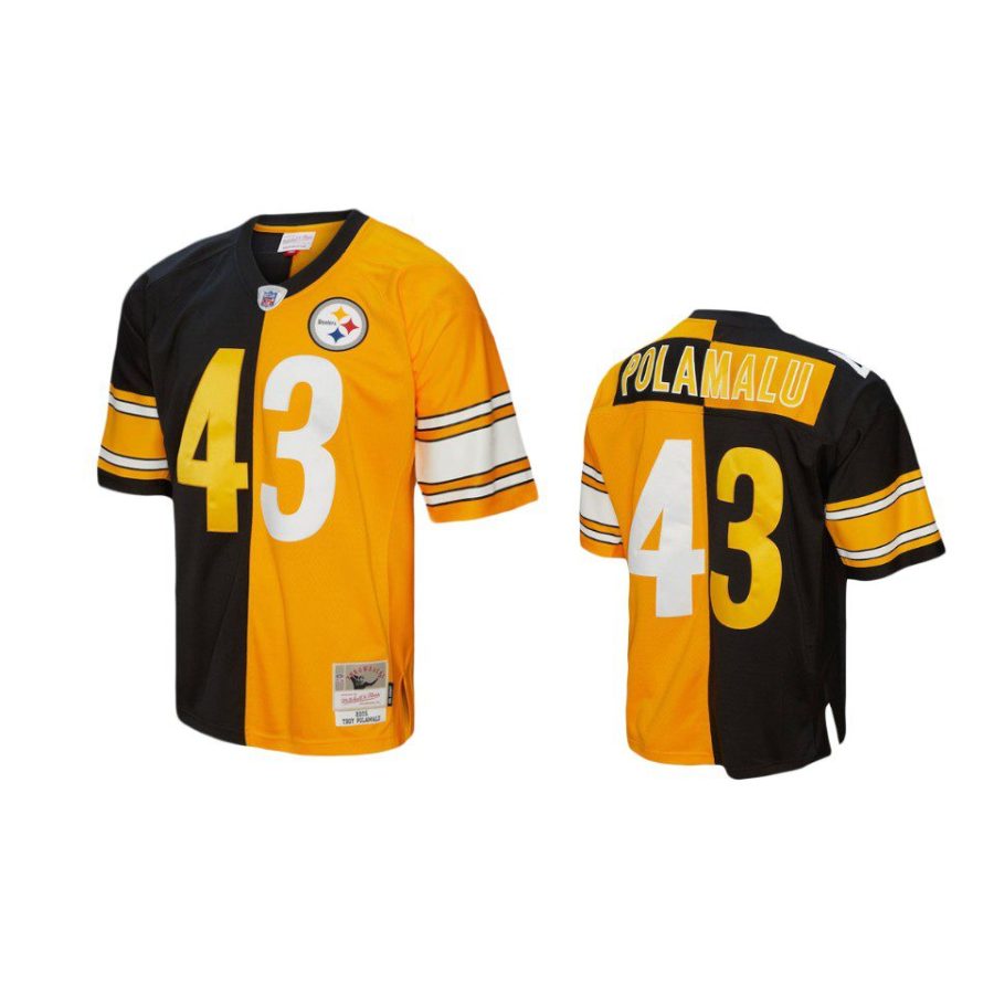 troy polamalu steelers black gold split legacy replica jersey 0a