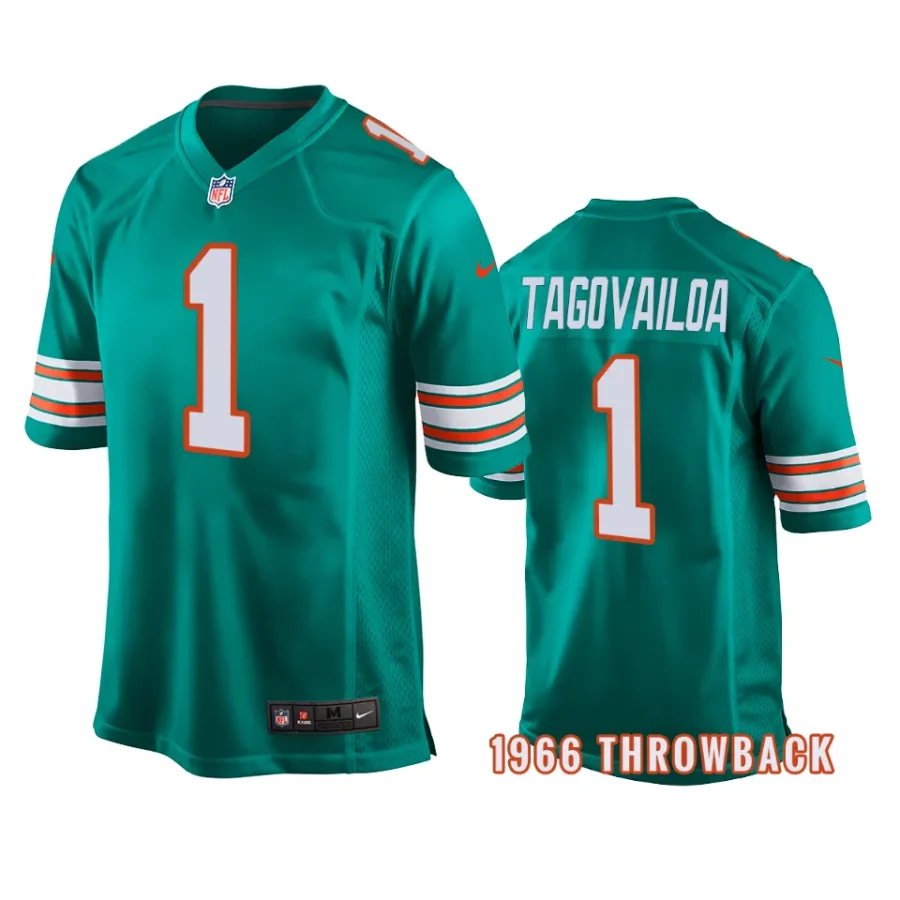 tua tagovailoa dolphins aqua 1966 throwback jersey