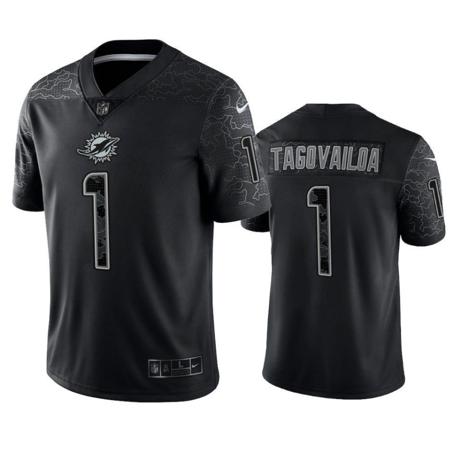 tua tagovailoa dolphins black reflective limited jersey