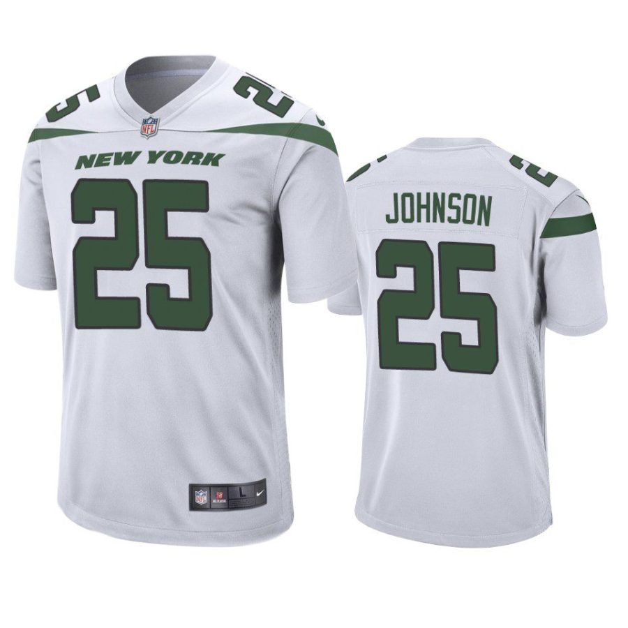 ty johnson jets white game jersey