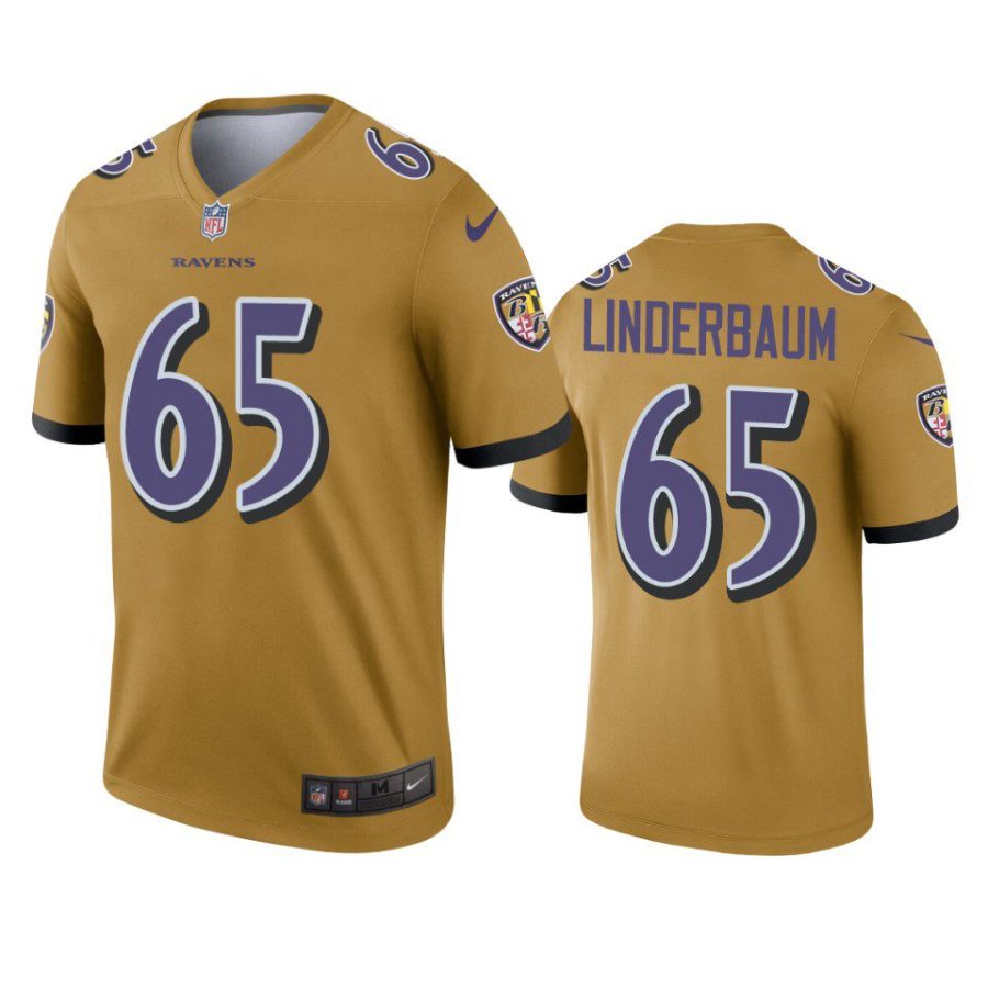 tyler linderbaum ravens inverted legend gold jersey