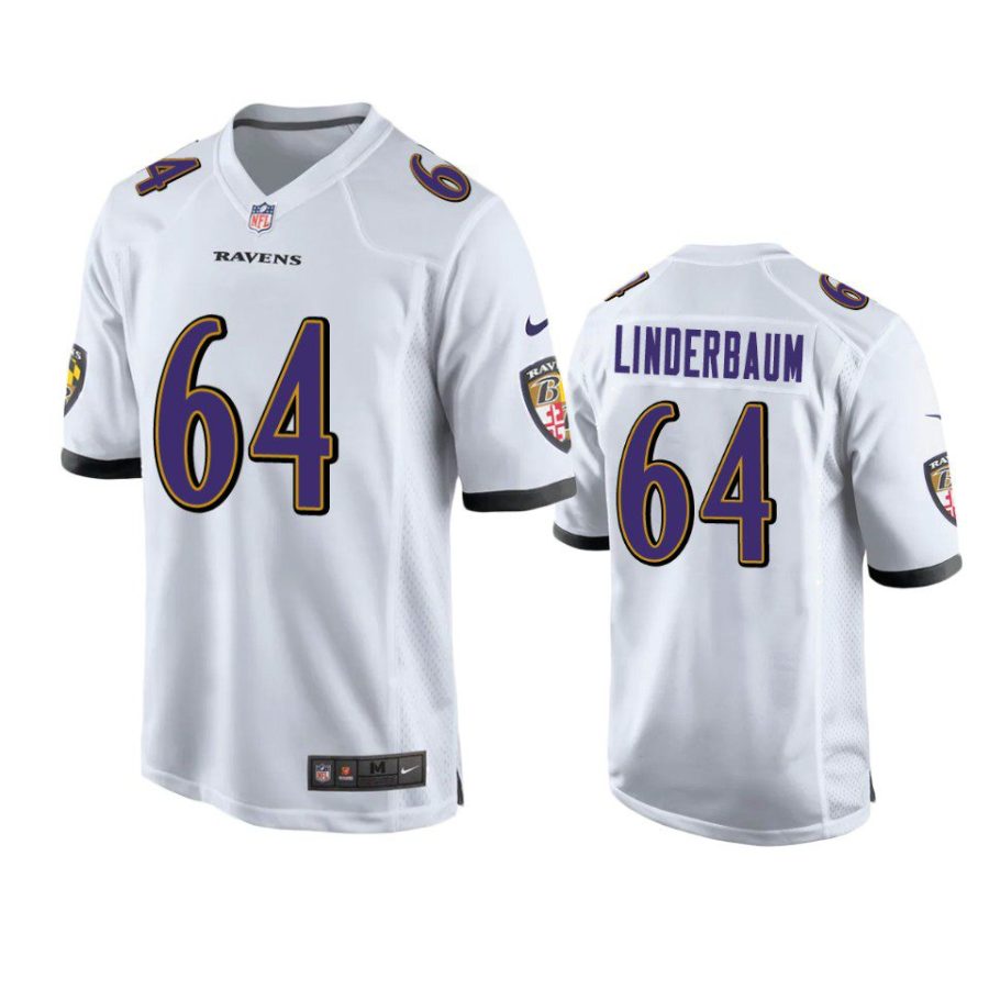 tyler linderbaum ravens white game jersey 0a