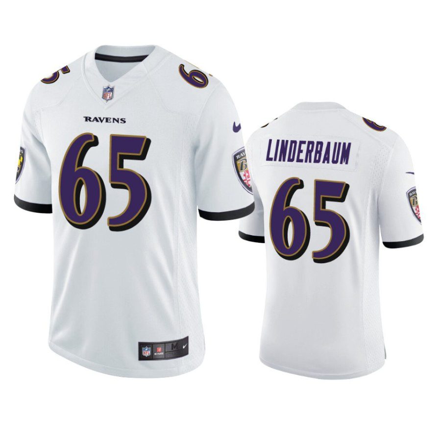 tyler linderbaum ravens white vapor limited jersey