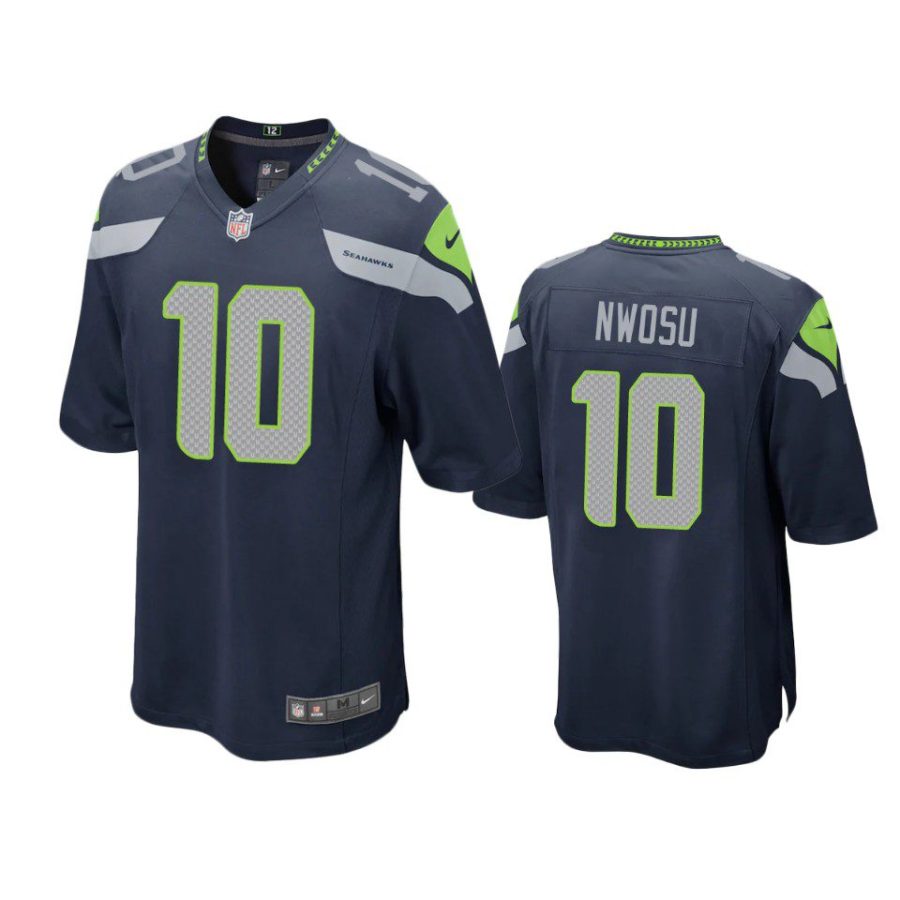 uchenna nwosu seahawks game college navy jersey