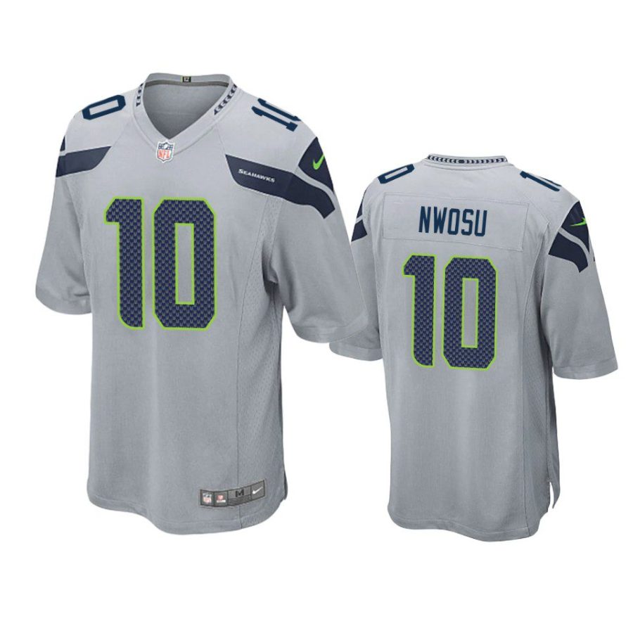 uchenna nwosu seahawks game gray jersey