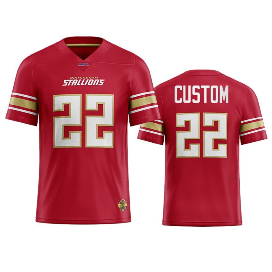 usfl birmingham stallions custom red replica jersey