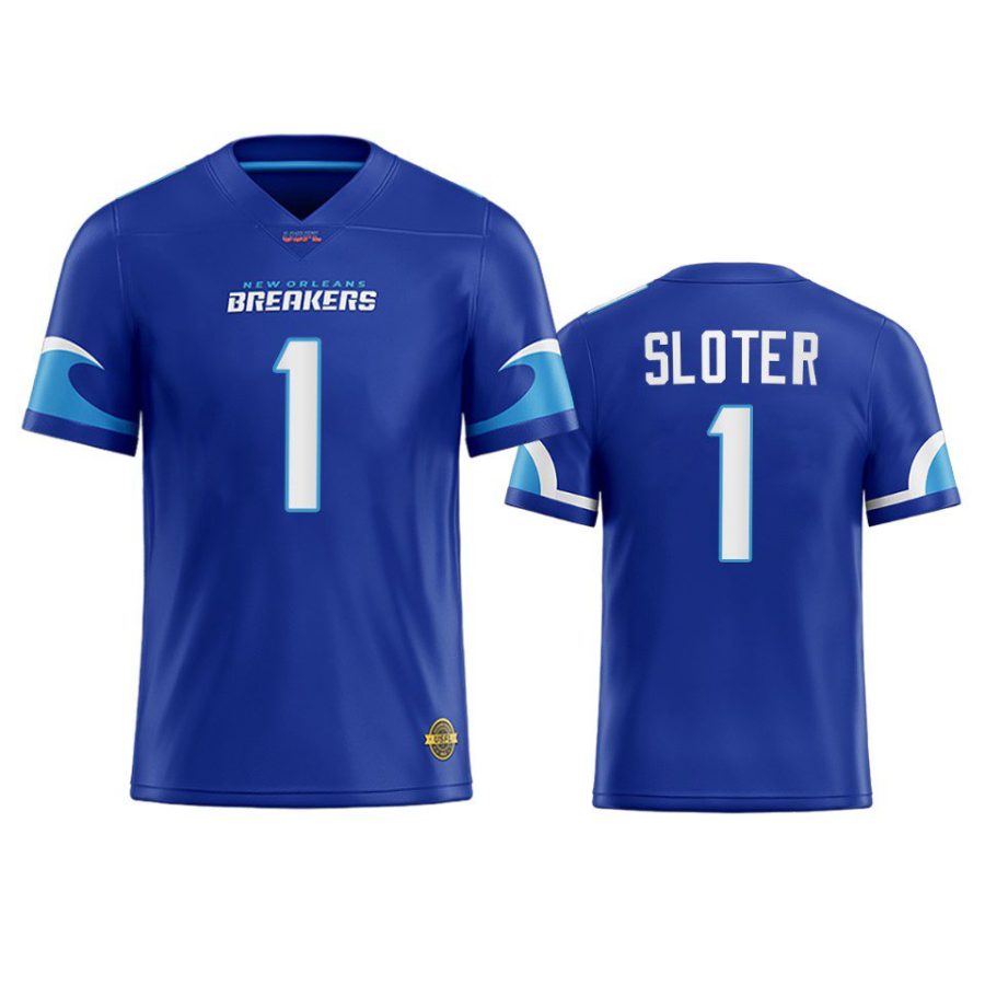 usfl breakers kyle sloter blue replica jersey