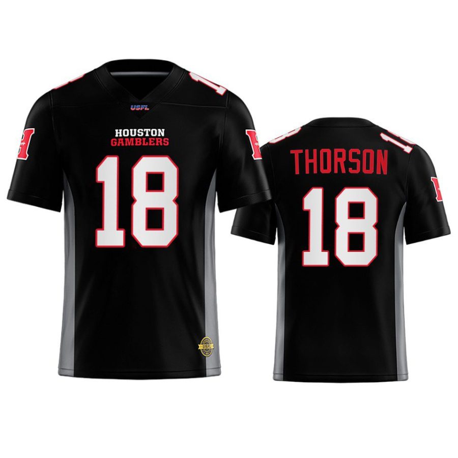 usfl gamblers clayton thorson black replica jersey