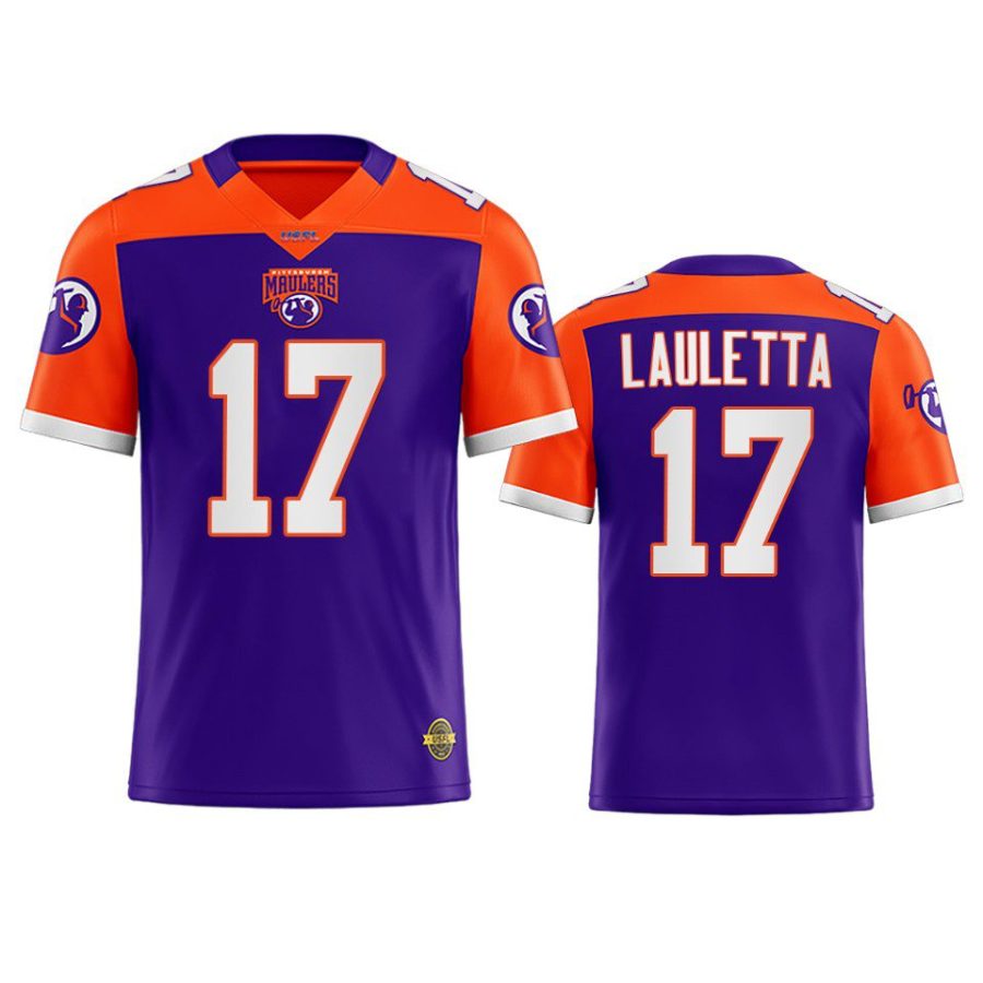 usfl maulers kyle lauletta purple replica jersey