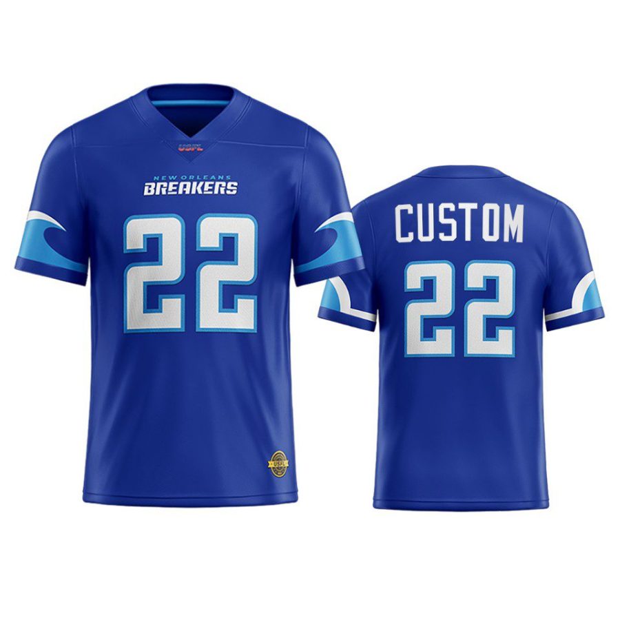 usfl new orleans breakers custom royal replica jersey