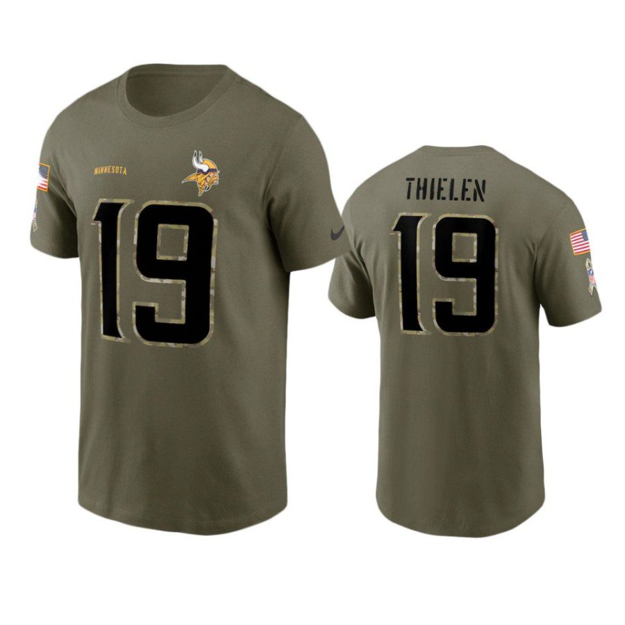 vikings adam thielen olive 2022 salute to service t shirt