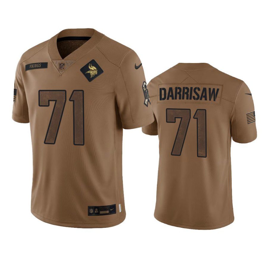 vikings christian darrisaw brown limited 2023 salute to service jersey