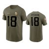 vikings justin jefferson olive 2022 salute to service t shirt