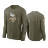 vikings olive 2022 salute to service long sleeve t shirt