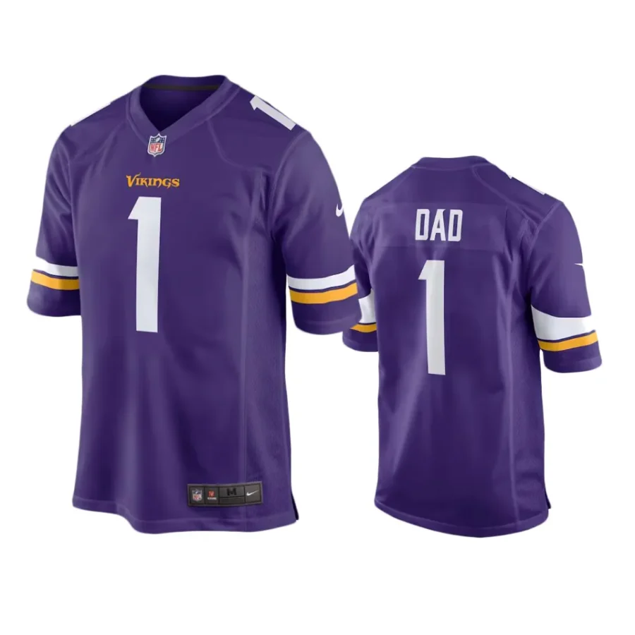 vikings purple number 1 dad jersey