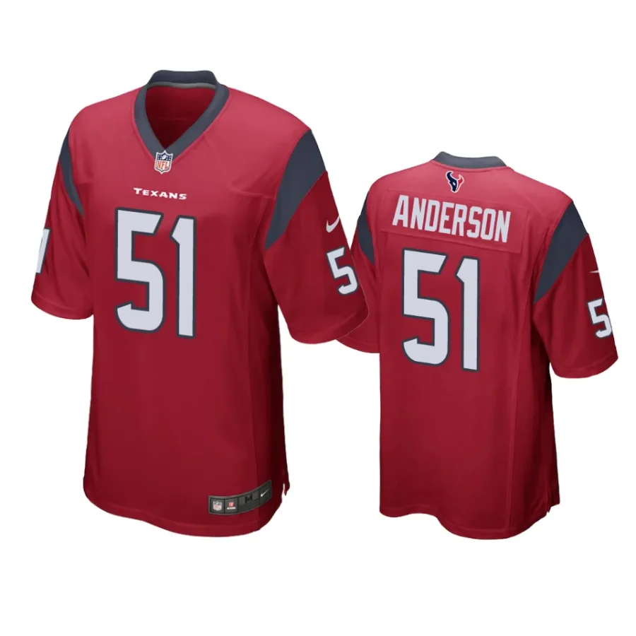 will anderson texans red game jersey