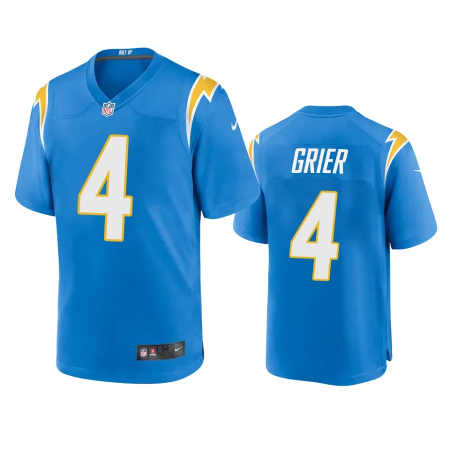 will grier chargers powder blue game jersey